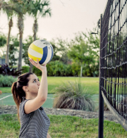 Clients Playing Volleyball